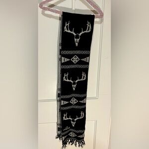 Chic Black and White Stag Pattern Scarf